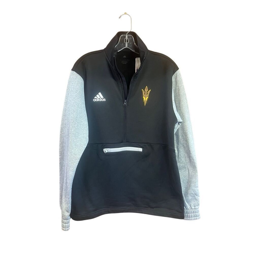Adidas  Black Arizona State Sun Devils Sideline AEROREADY 1/4 Zip  Sweatshirt Sz